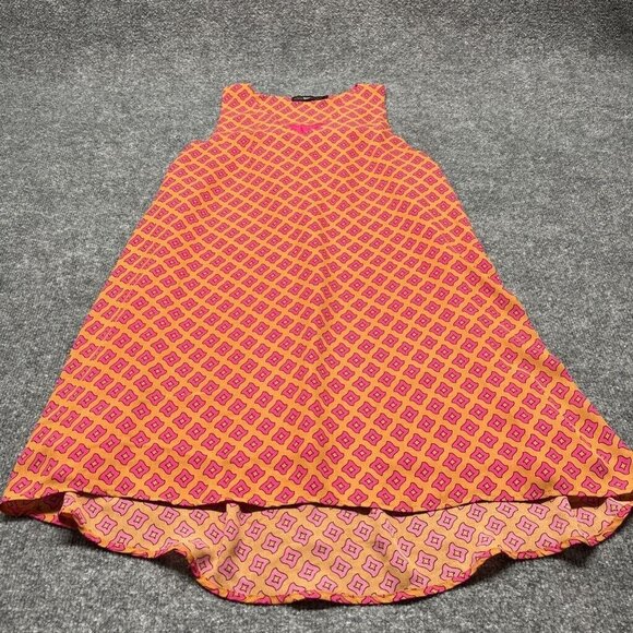 Azel Hazel Tunic Top Womens L Orange Pink Geometric Sleeveless V Neck Lined - Picture 4 of 11